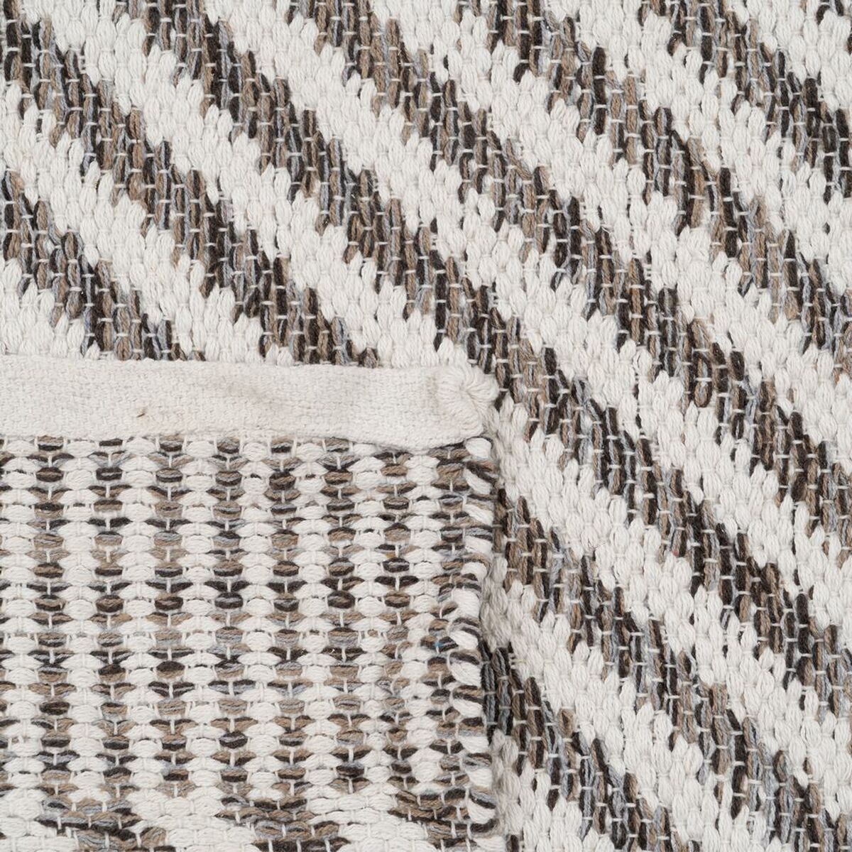 Tappeto Bianco Grigio 70 % cotone 30 % Poliestere 80 x 150 cm