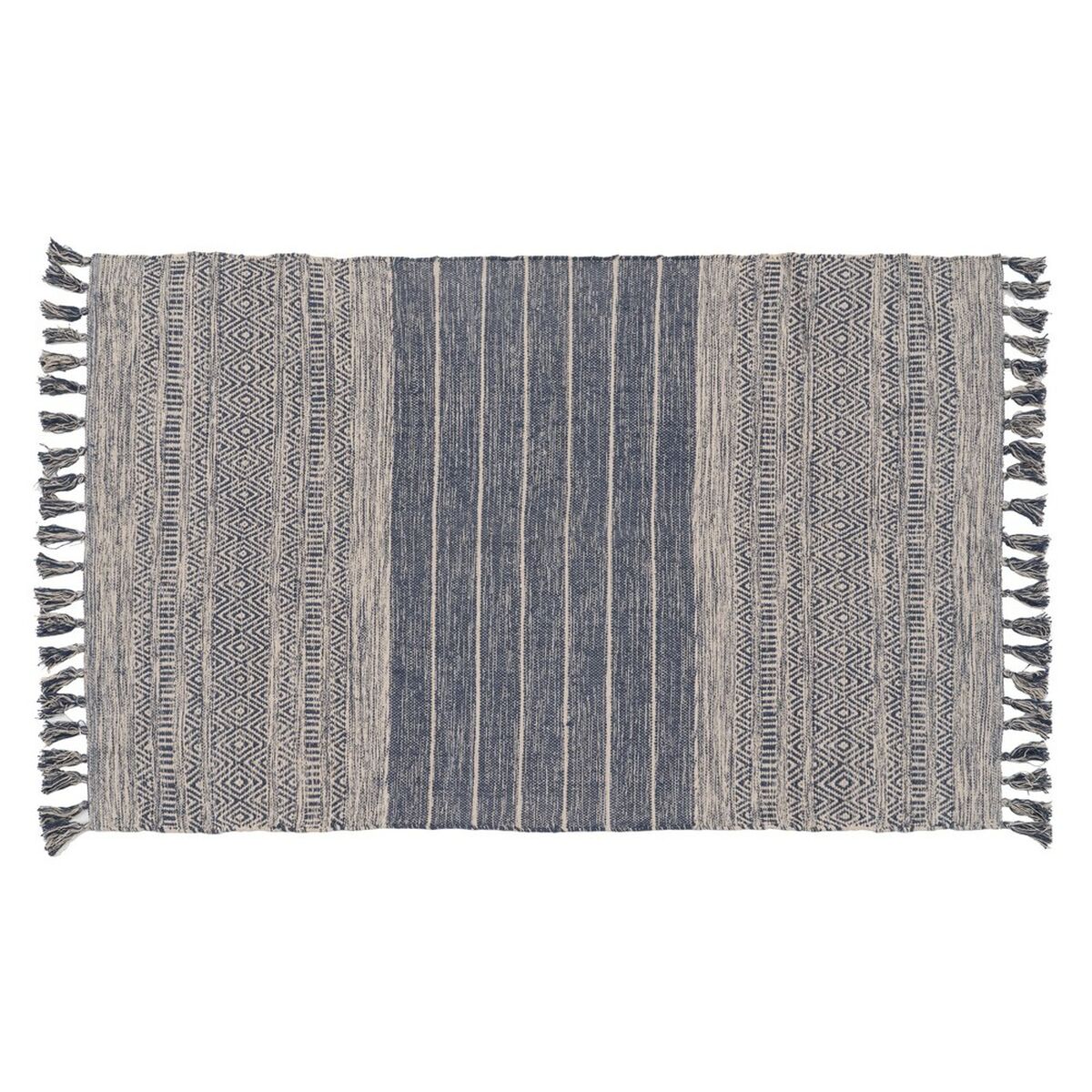 Tappeto Azzurro Bianco 70 % cotone 30 % Poliestere 120 x 180 cm