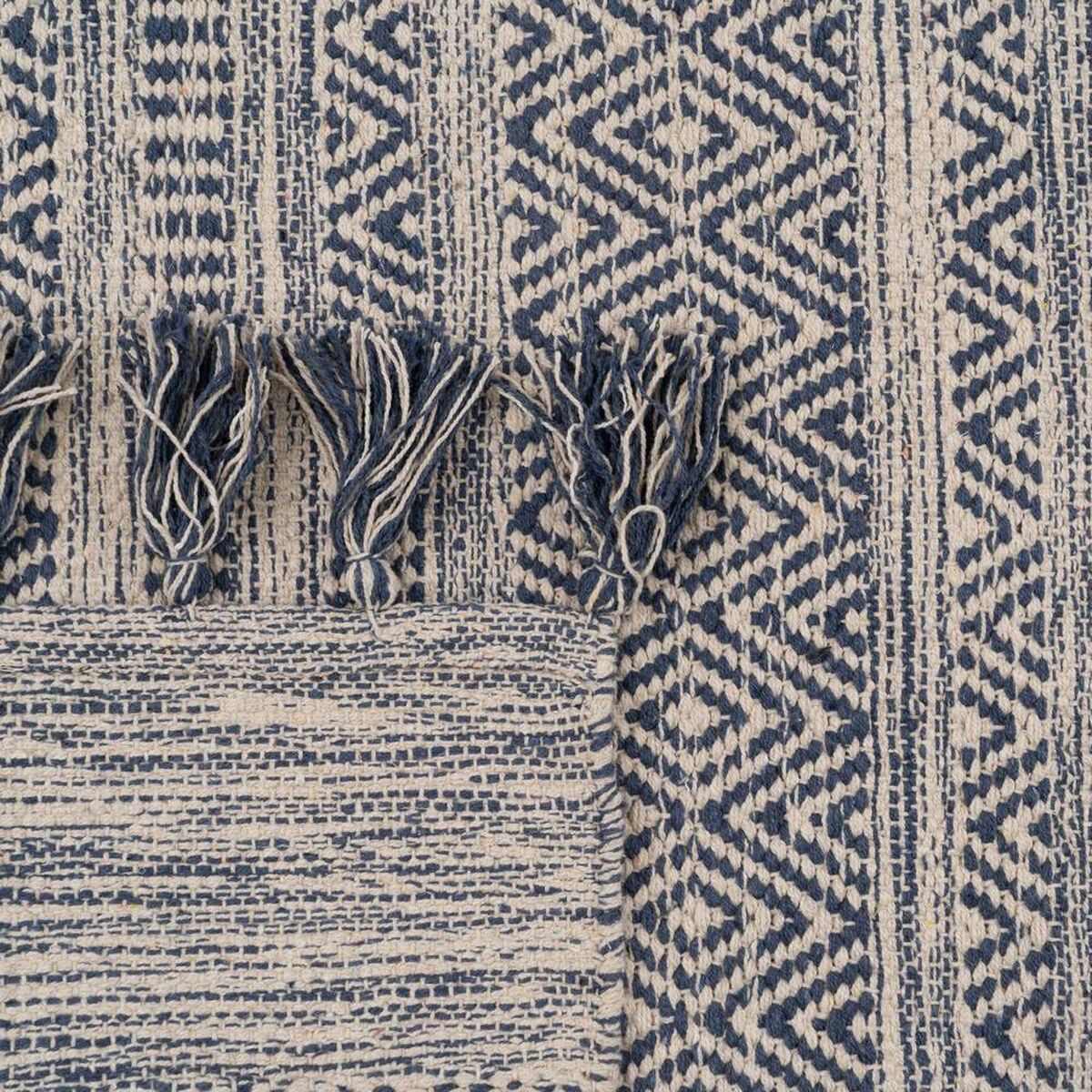 Tappeto Azzurro Bianco 70 % cotone 30 % Poliestere 120 x 180 cm