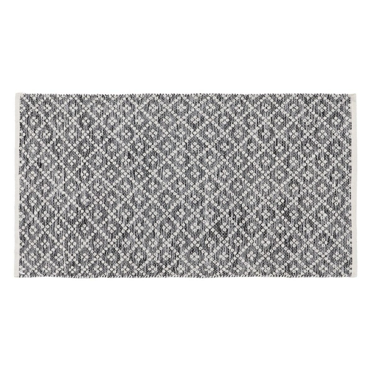 Tappeto Bianco Grigio 70 % cotone 30 % Poliestere 80 x 150 cm