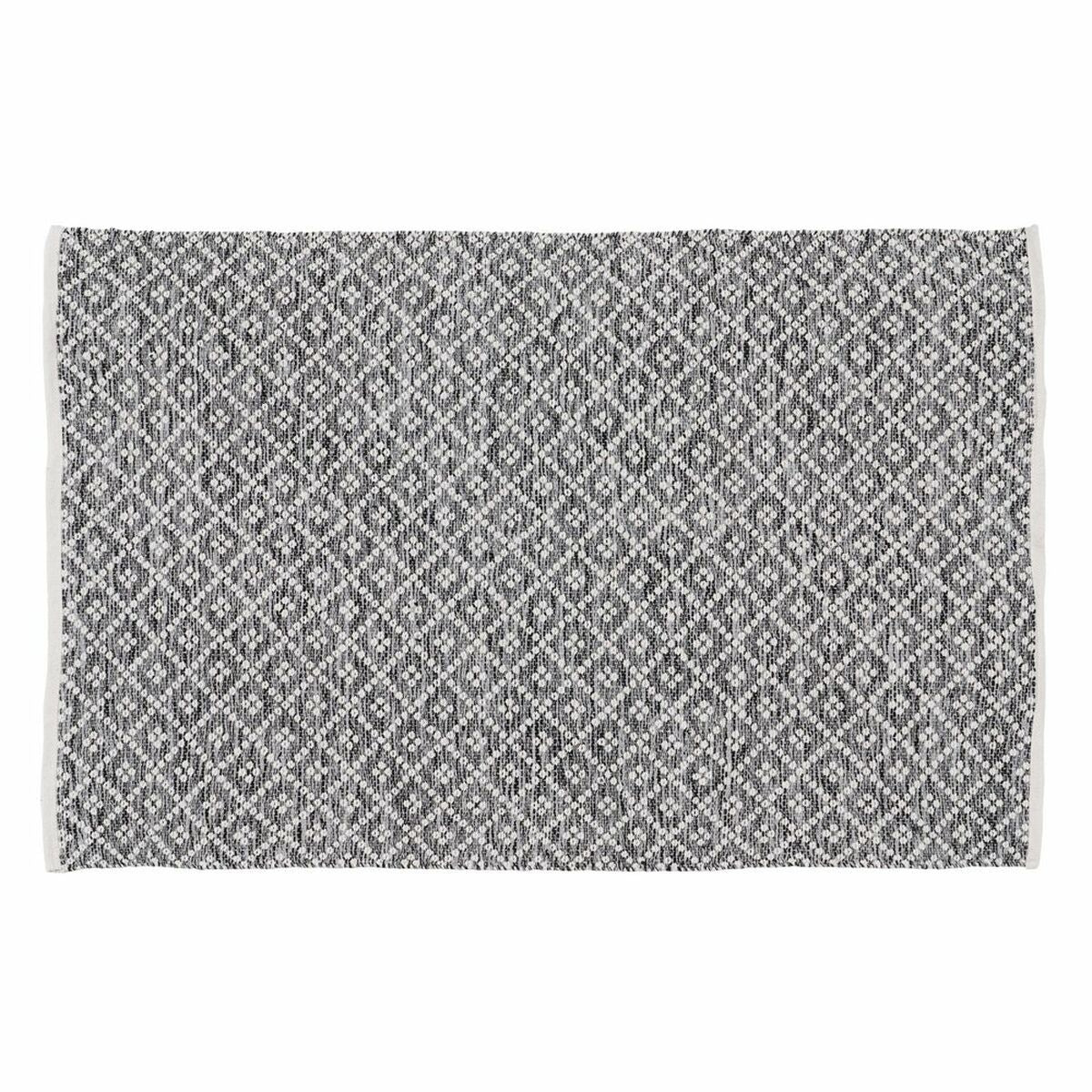 Tappeto Bianco Grigio 70 % cotone 30 % Poliestere 120 x 180 cm
