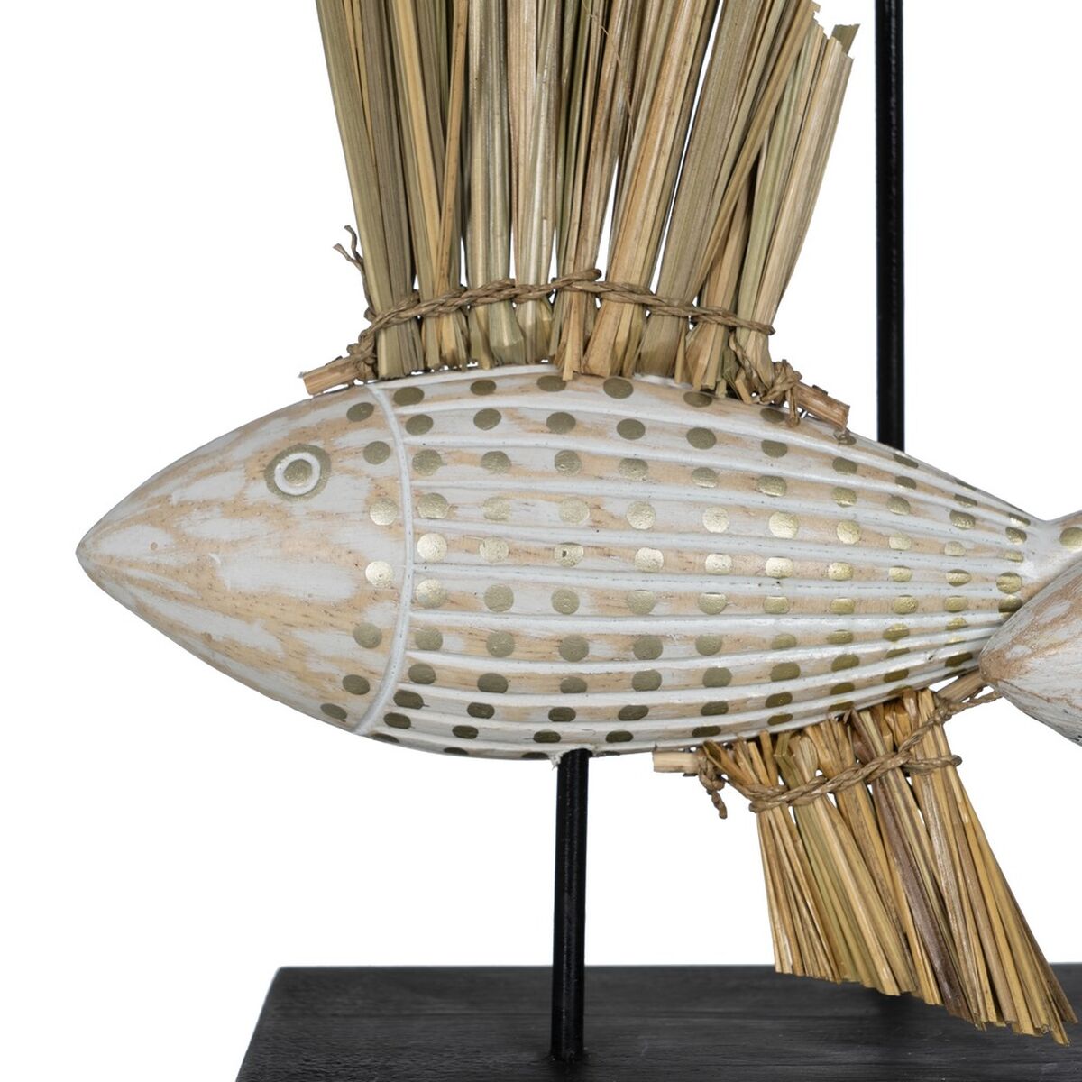 Statua Decorativa Bianco Marrone Naturale Pesci 30 x 10 x 40 cm