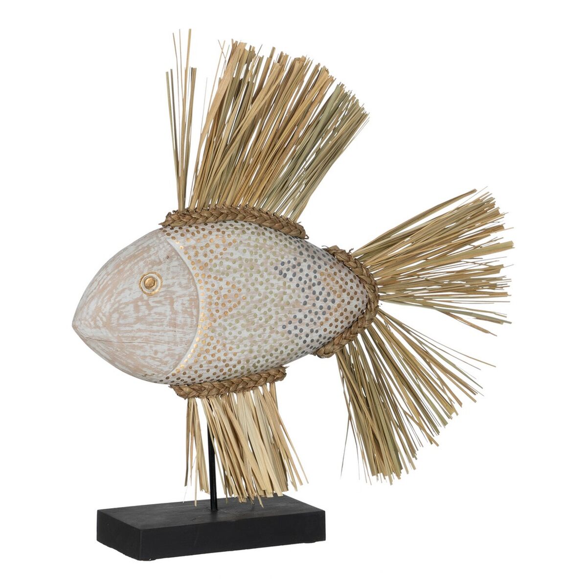 Statua Decorativa Bianco Marrone Naturale Pesce 57 x 12 x 60 cm