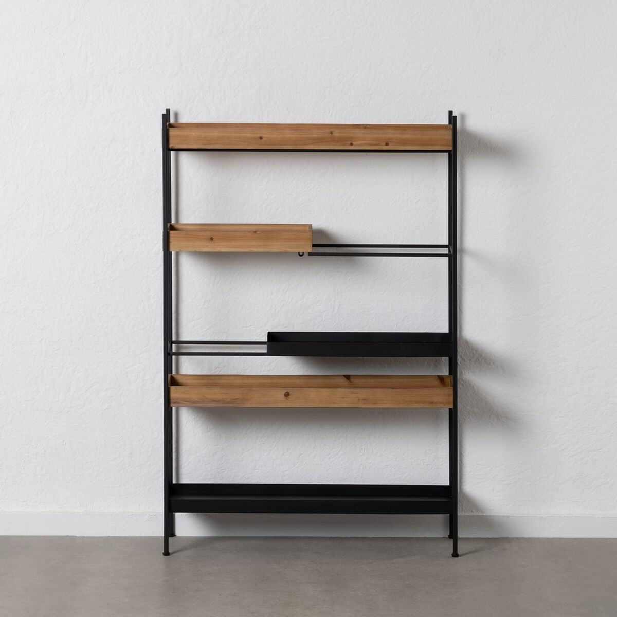 Scaffale Marrone Nero Legno Ferro 85 x 26 x 130 cm