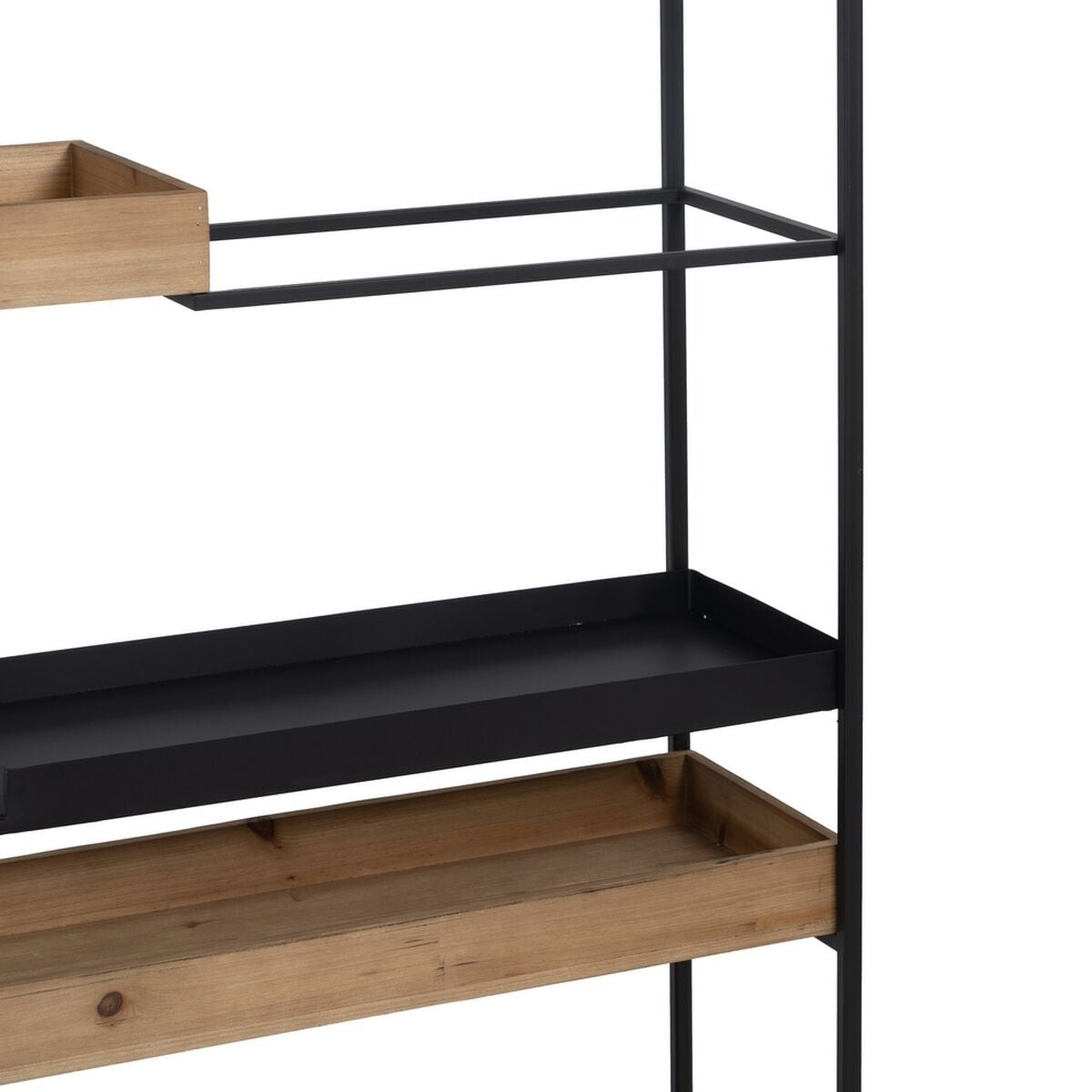 Scaffale Marrone Nero Legno Ferro 85 x 26 x 130 cm