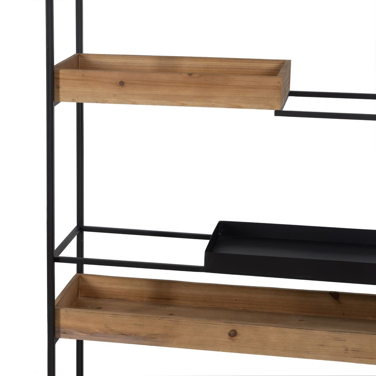Scaffale Marrone Nero Legno Ferro 85 x 26 x 130 cm