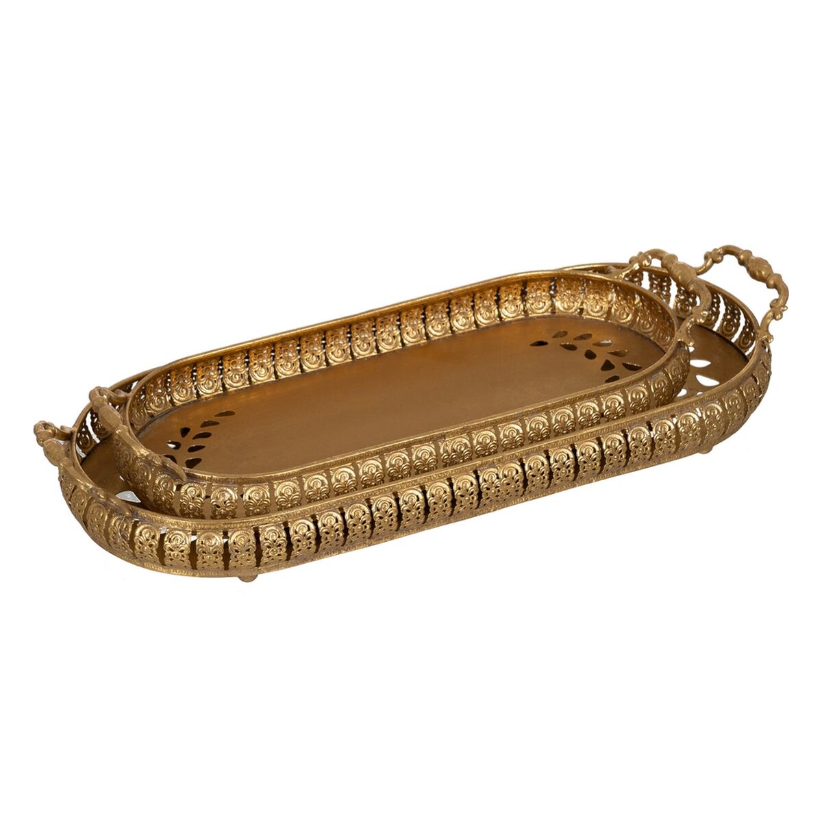 Vassoio per aperitivi Dorato Ferro 55 x 22 x 8,5 cm (2 Unità)