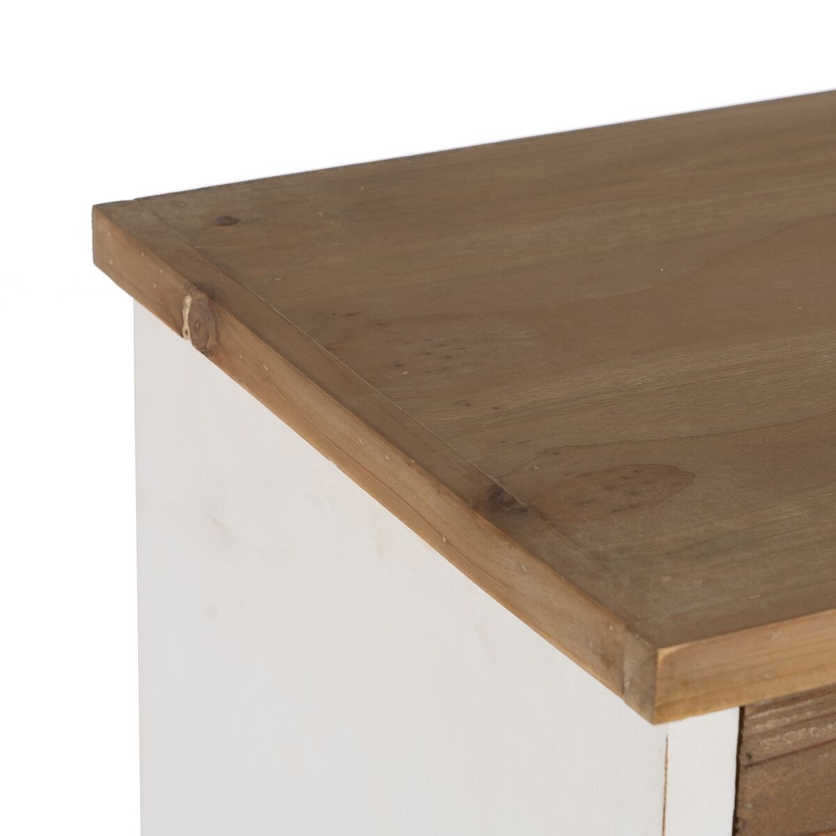 Cassettiera Bianco Beige Ferro Legno di abete 94 x 35 x 108 cm