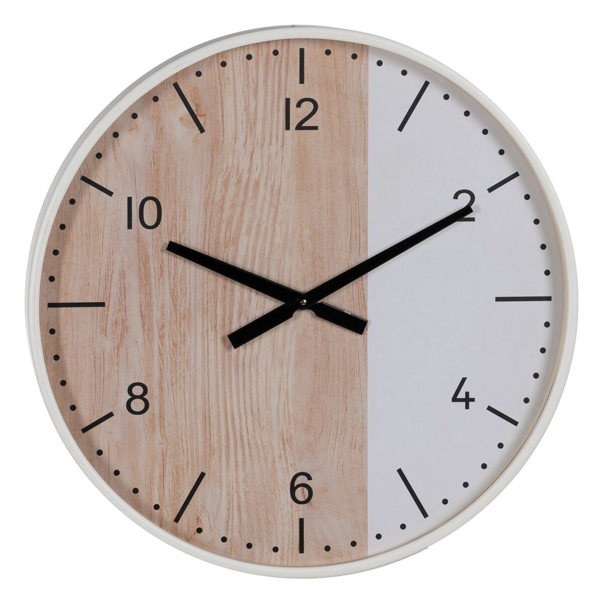 Orologio da Parete Bianco Naturale Legno 60 x 60 x 5,5 cm