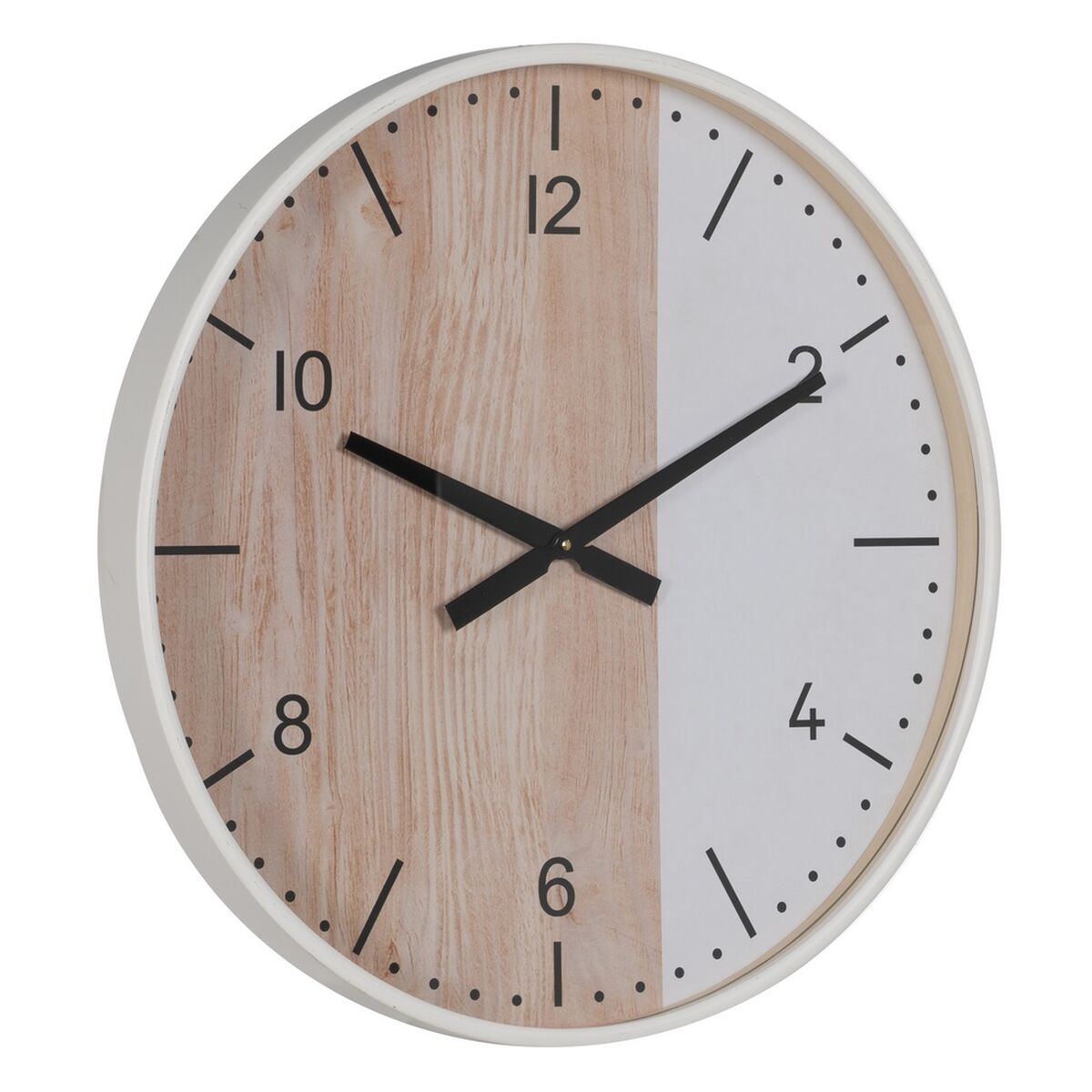 Orologio da Parete Bianco Naturale Legno 60 x 60 x 5,5 cm