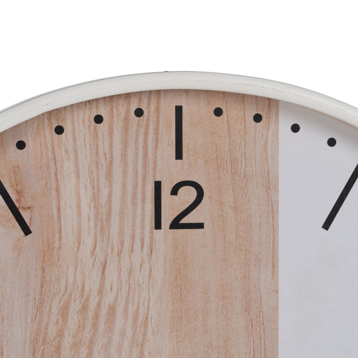Orologio da Parete Bianco Naturale Legno 60 x 60 x 5,5 cm