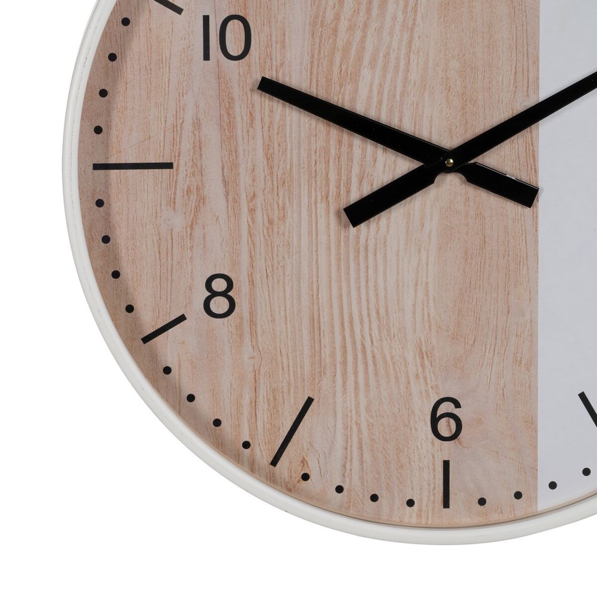 Orologio da Parete Bianco Naturale Legno 60 x 60 x 5,5 cm