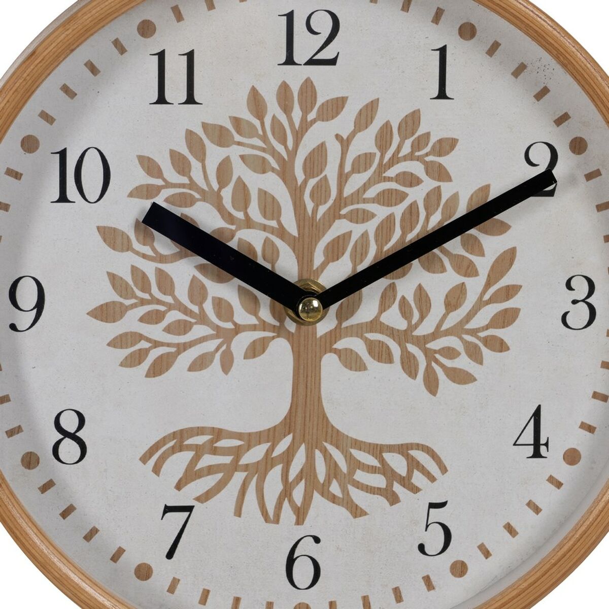 Orologio da Parete Albero Bianco Naturale Legno Cristallo 22 x 22 x 4,5 cm