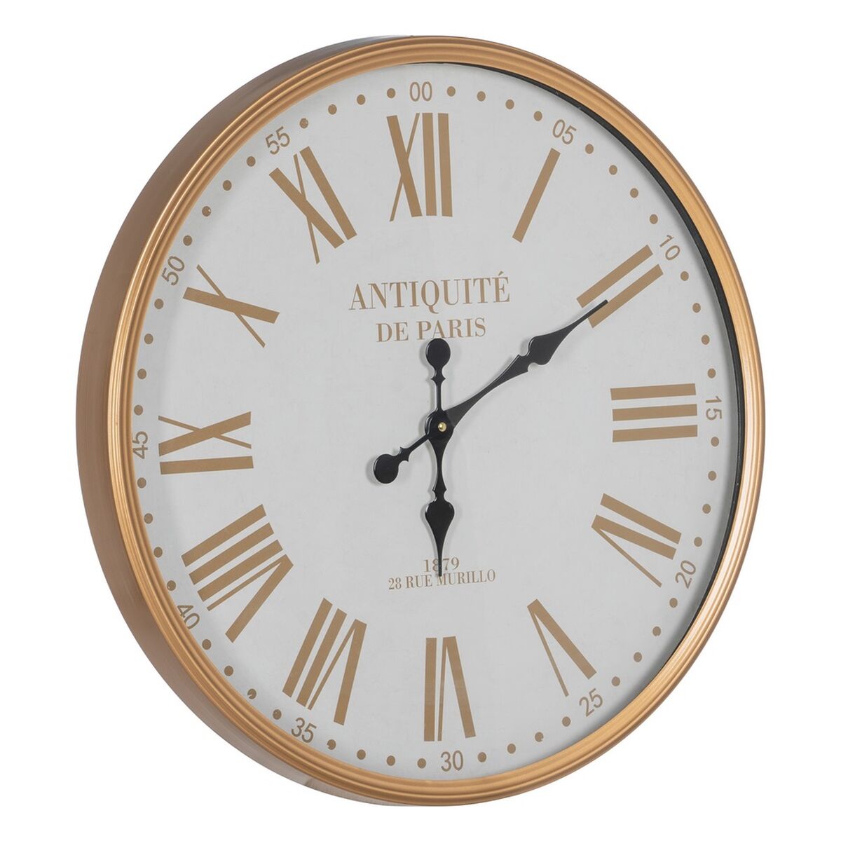 Orologio da Parete Bianco Naturale Ferro 60 x 60 x 6 cm