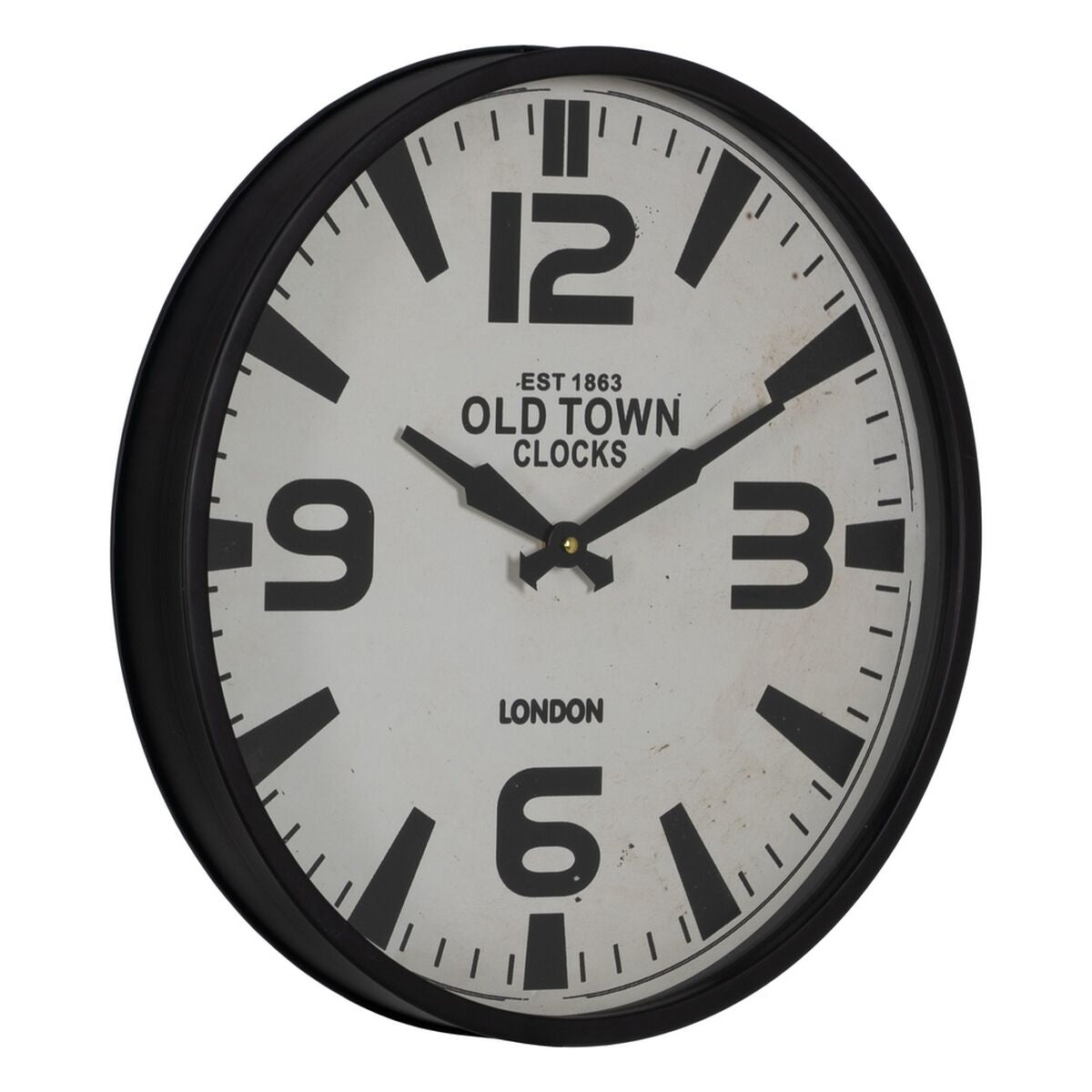 Orologio da Parete Bianco Nero Ferro 46 x 46 x 6 cm