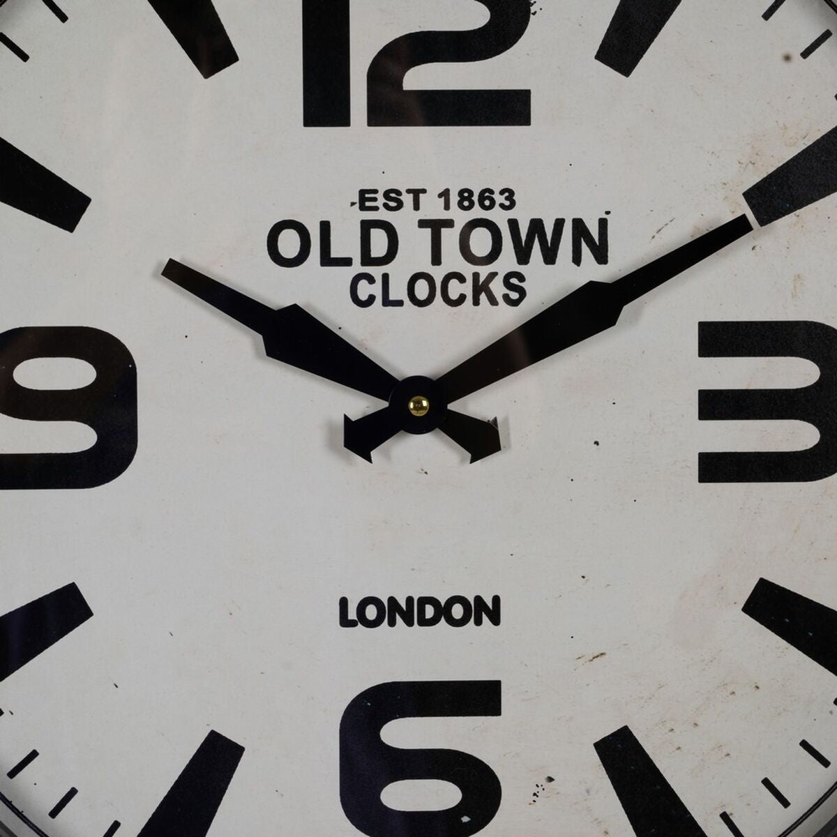 Orologio da Parete Bianco Nero Ferro 46 x 46 x 6 cm