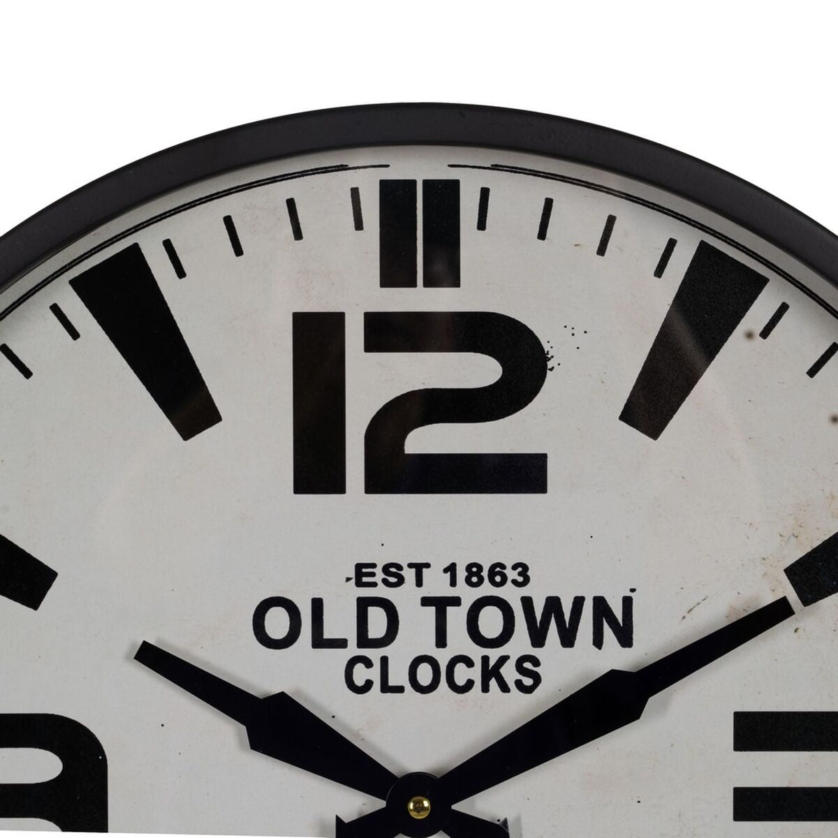 Orologio da Parete Bianco Nero Ferro 46 x 46 x 6 cm