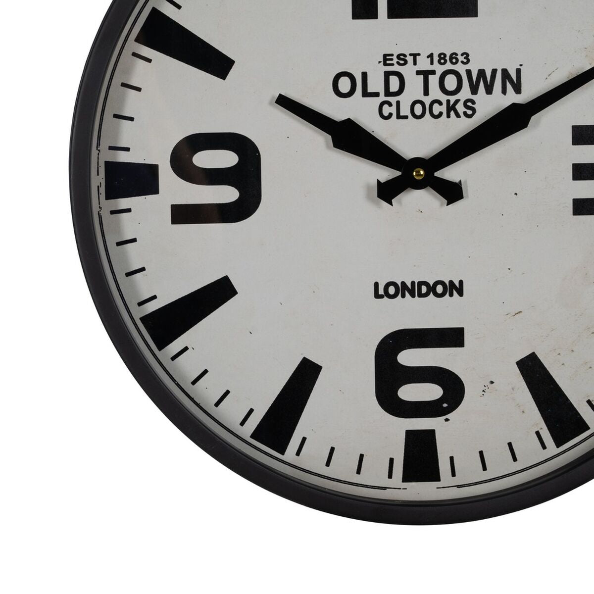 Orologio da Parete Bianco Nero Ferro 46 x 46 x 6 cm