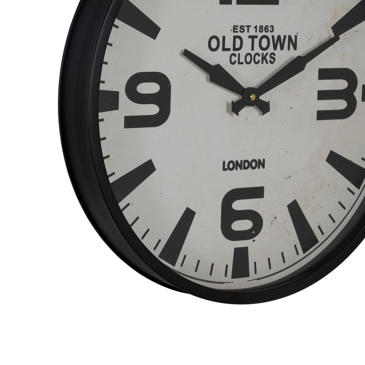 Orologio da Parete Bianco Nero Ferro 46 x 46 x 6 cm