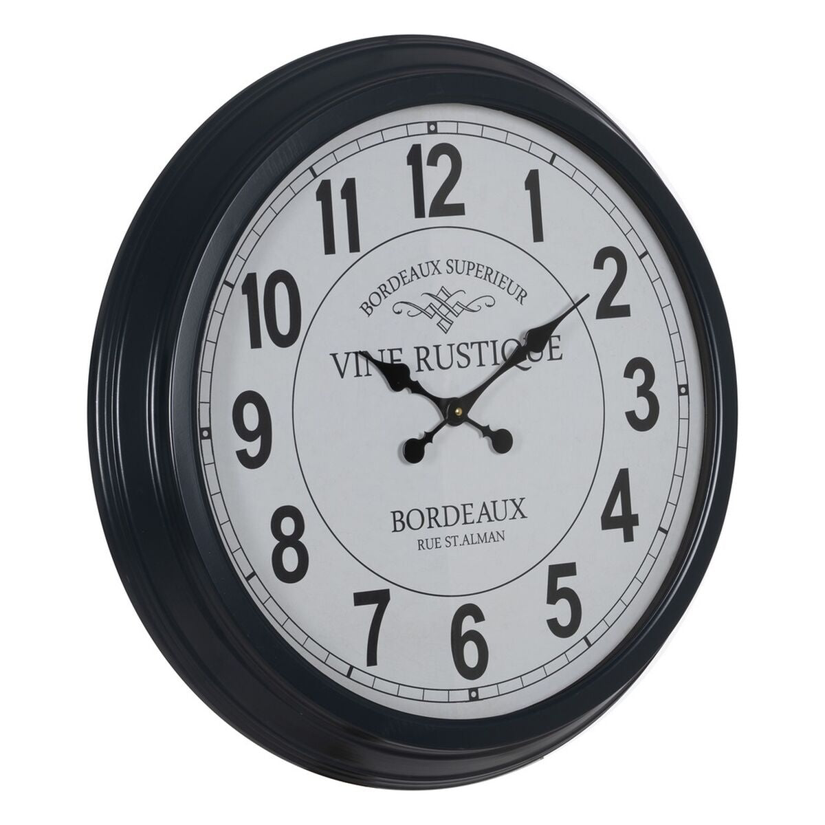 Orologio da Parete Bianco Nero Ferro 70 x 70 x 6,5 cm