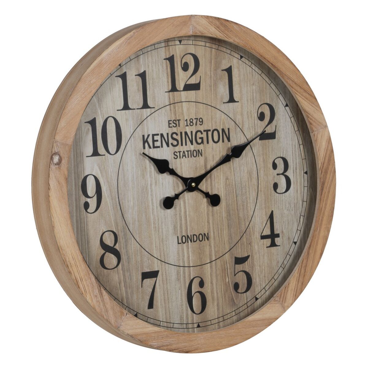 Orologio da Parete Naturale Legno Cristallo 60 x 60 x 6,5 cm