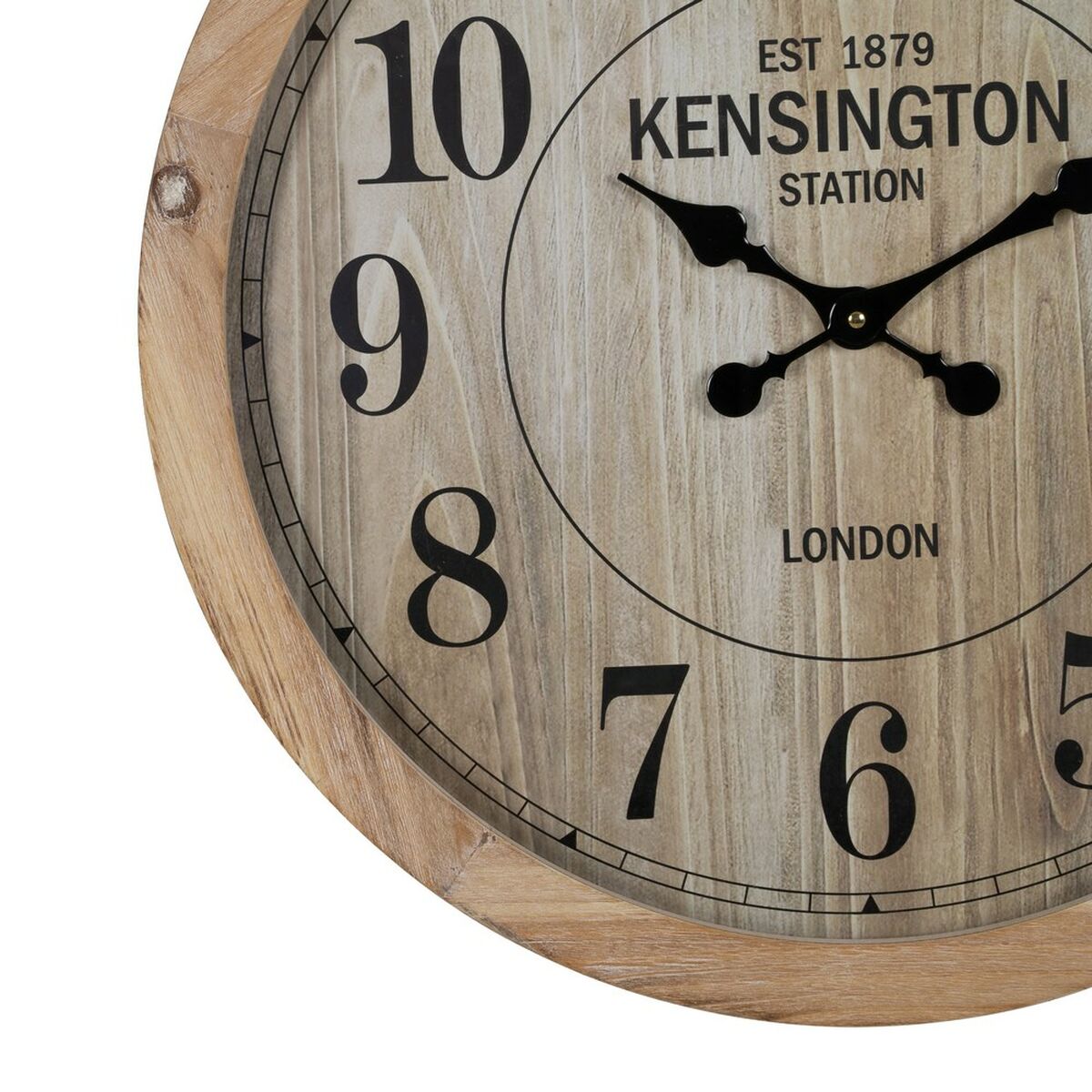 Orologio da Parete Naturale Legno Cristallo 60 x 60 x 6,5 cm