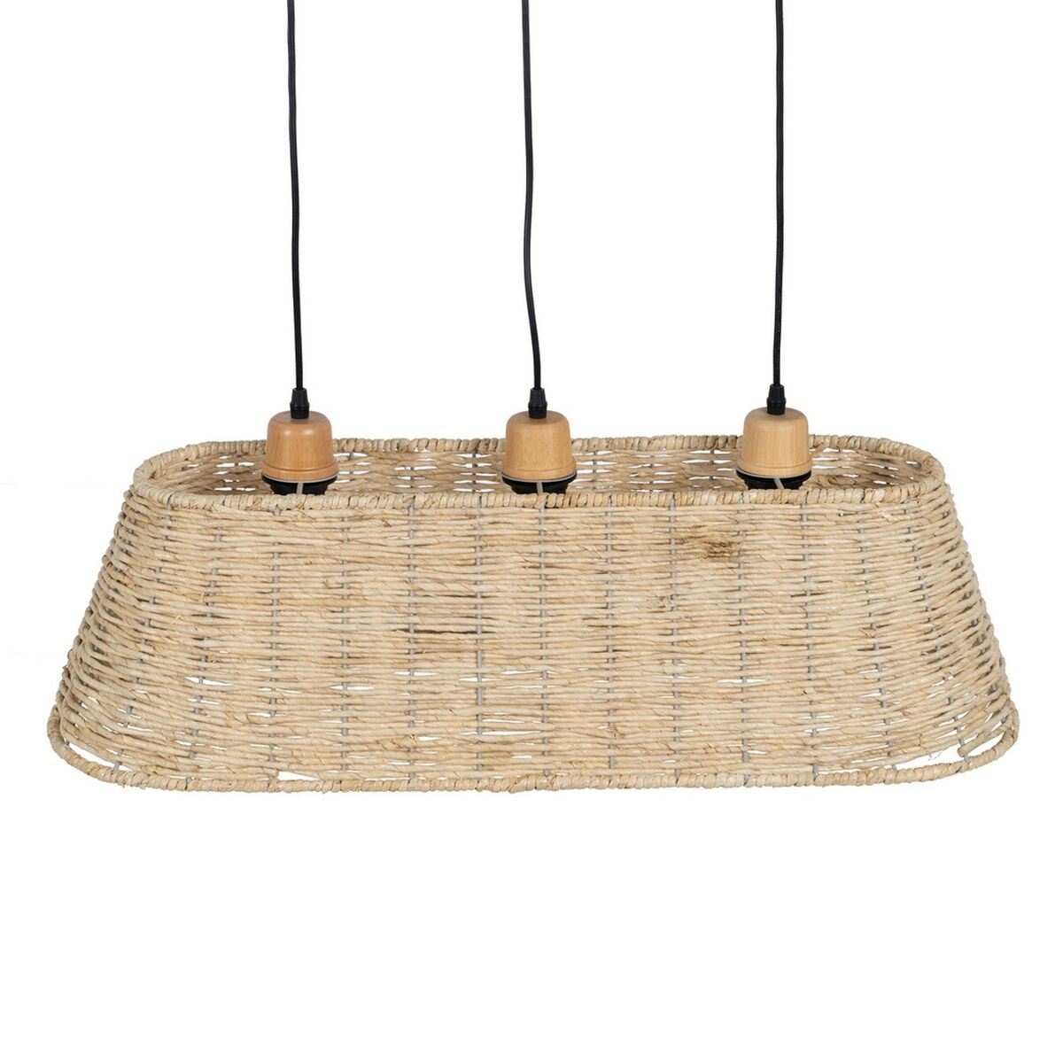 Lampadario Nero Naturale Ferro 220-240 V 77 x 27 x 92 cm