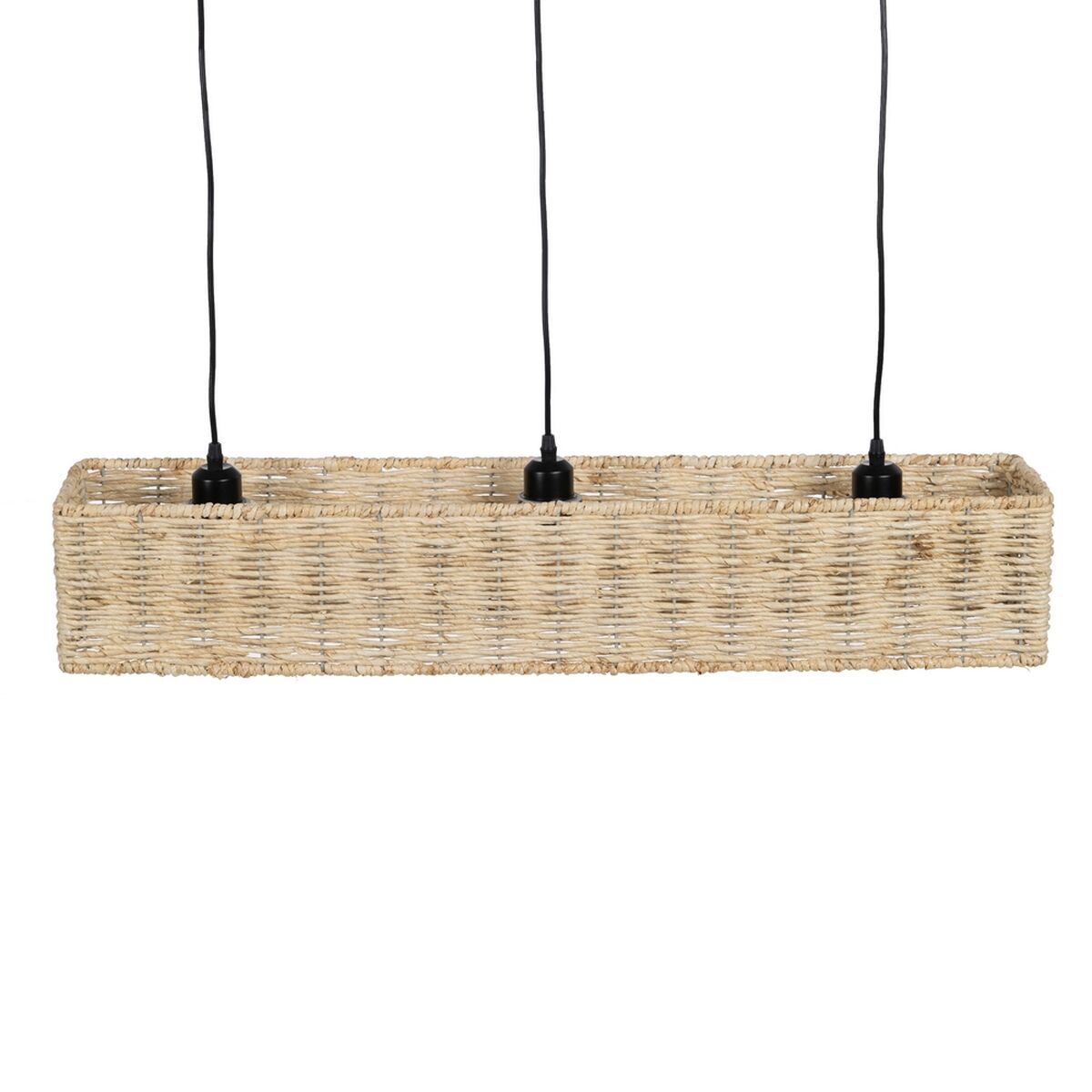 Lampadario Nero Naturale Ferro 220-240 V 88 x 17,5 x 65 cm