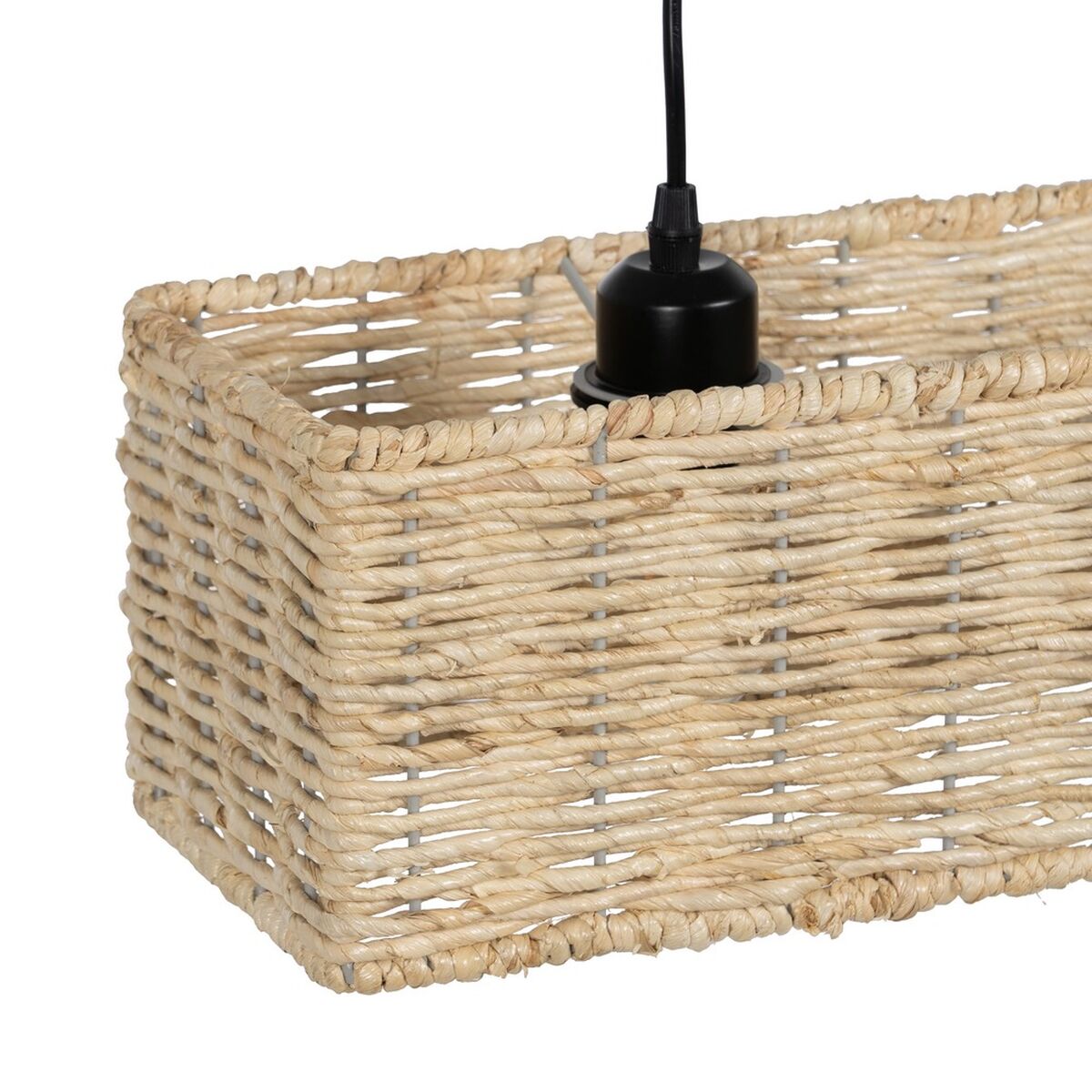 Lampadario Nero Naturale Ferro 220-240 V 88 x 17,5 x 65 cm