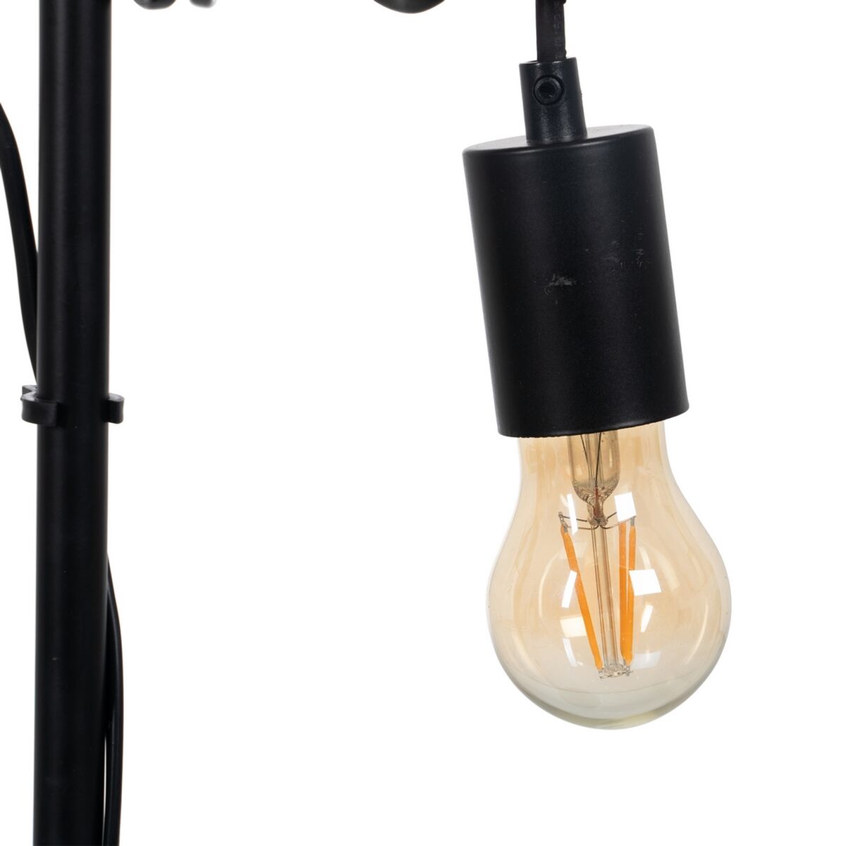 Lampada Nero Beige Legno Ferro 16 x 13 x 52 cm