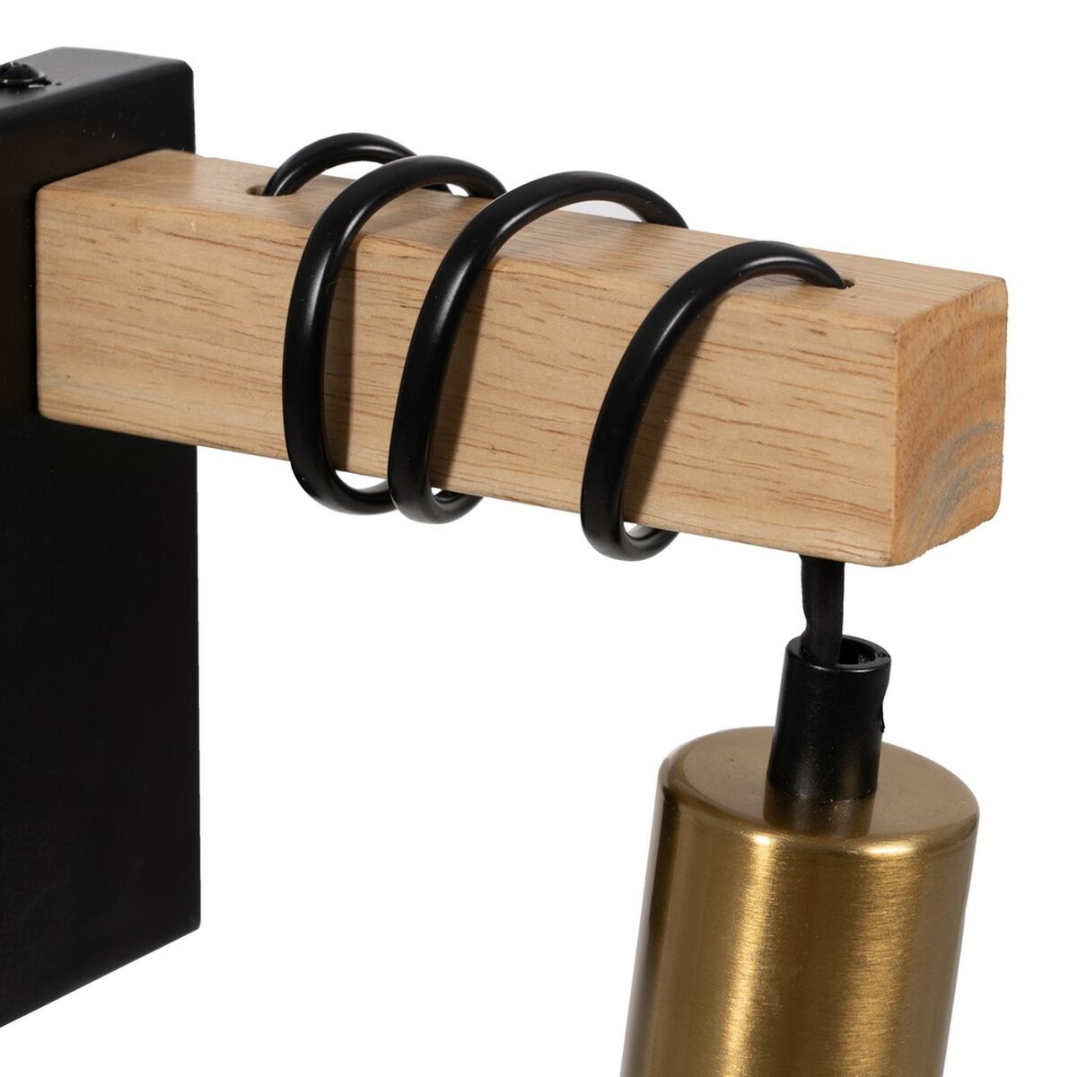 Applique da Parete Nero Beige Legno Ferro A 220-240 V 15 x 5 x 12 cm