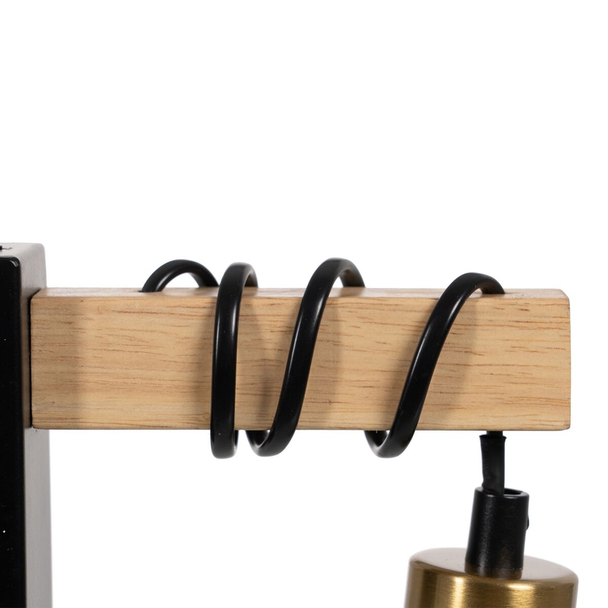 Applique da Parete Nero Beige Legno Ferro A 220-240 V 15 x 5 x 12 cm