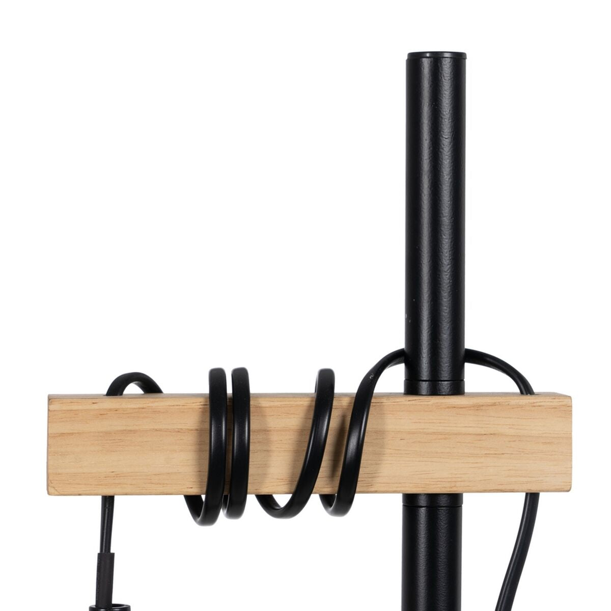 Lampada da Terra Nero Beige Legno Ferro 26 x 26 x 149 cm