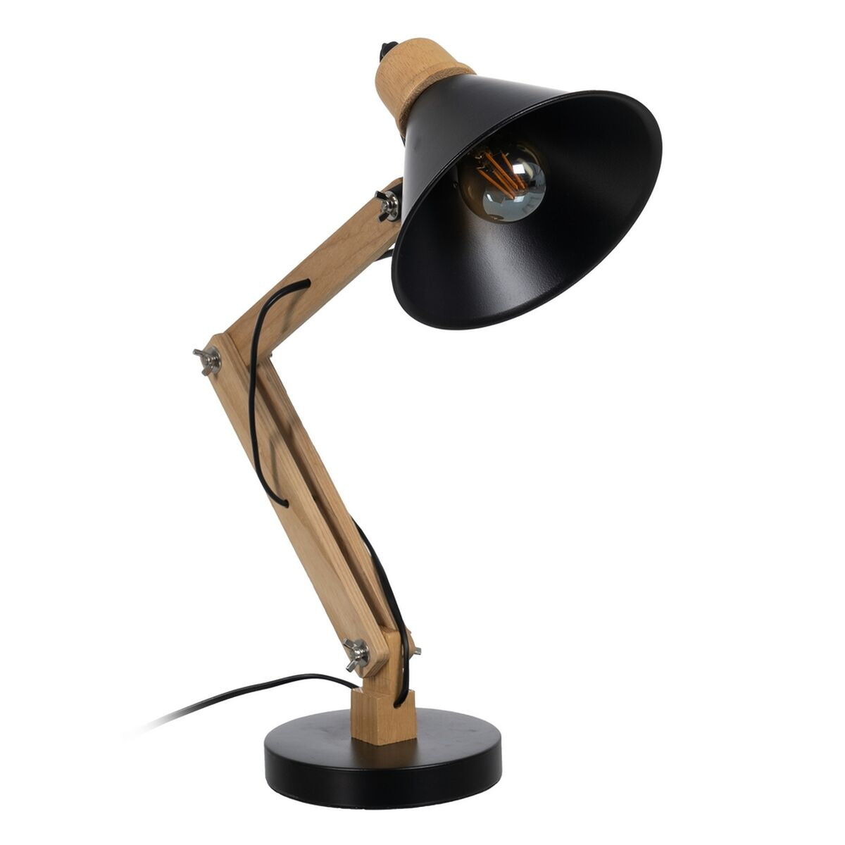 Lampada Nero Naturale Legno Ferro 60 W 39 x 19 x 55 cm