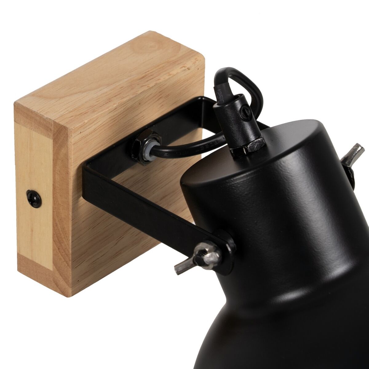 Applique da Parete Nero Beige Legno Ferro 220-240 V 21 x 14 x 17 cm
