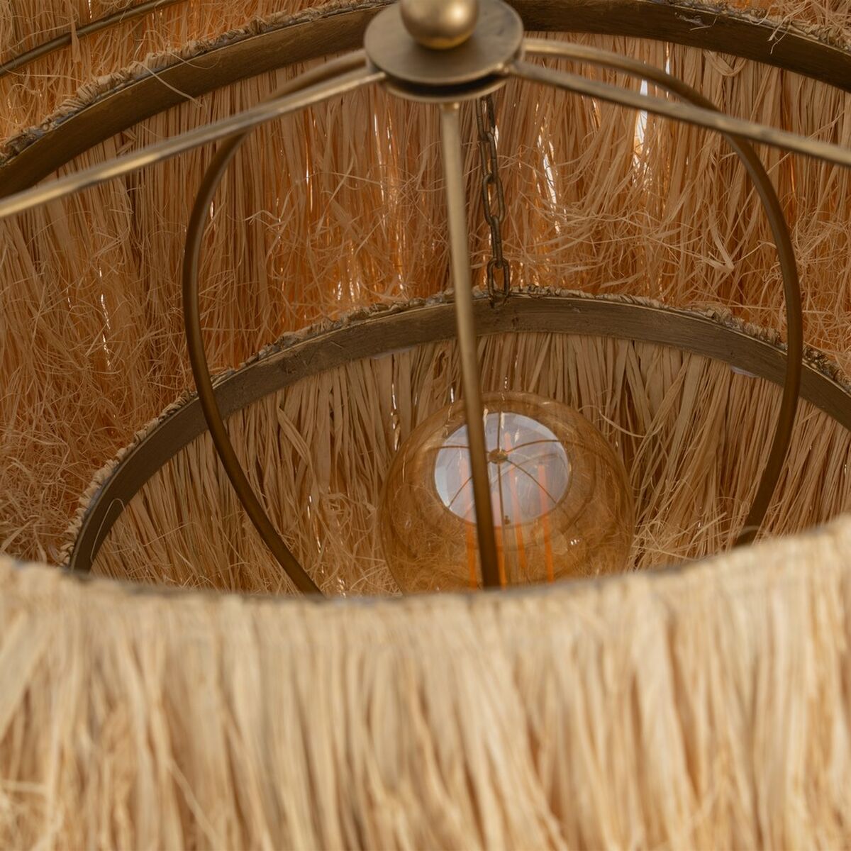 Lampada da Terra Beige Naturale Metallo 48,5 x 48,5 x 162 cm