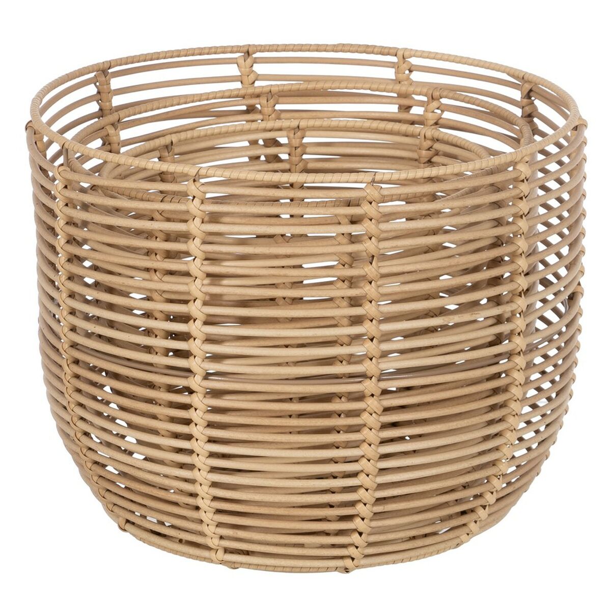 Set di Cesti Naturale Resina 35 x 35 x 29 cm (3 Pezzi)