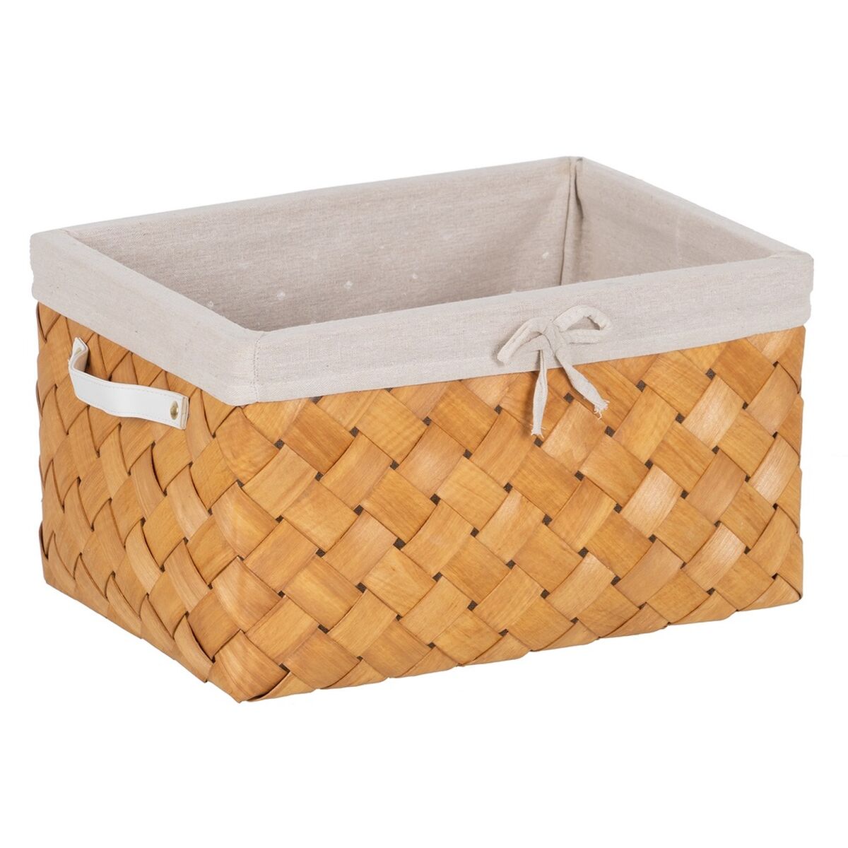 Set di Cestini Naturale Legno Tessuto 39,5 x 30 x 24 cm (3 Unità)