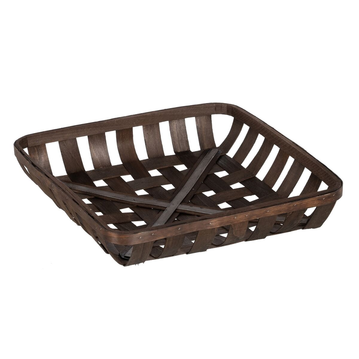 Set di Cestini Marrone Legno 52 x 52 x 11,5 cm (3 Unità)