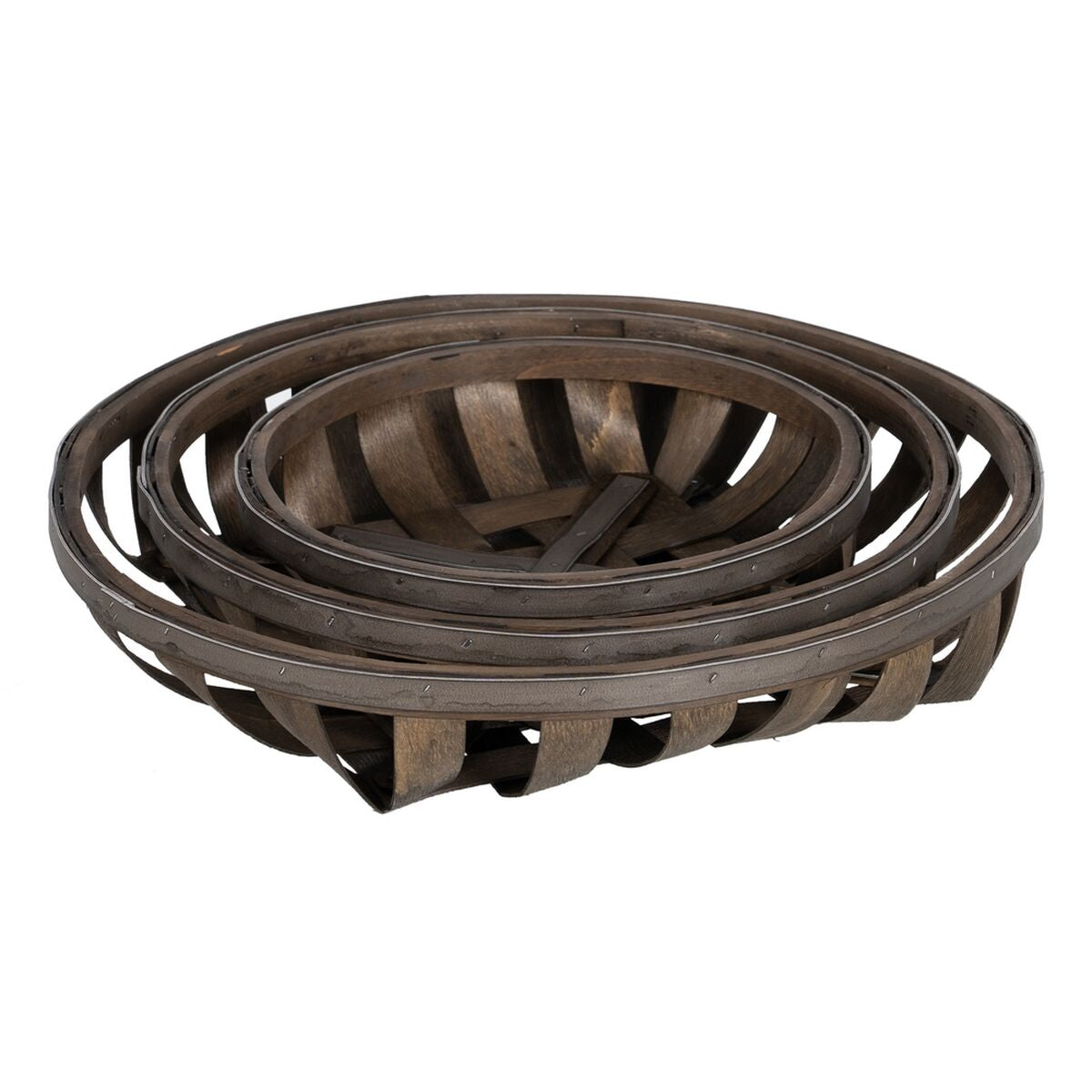 Set di Cestini Marrone Legno 51 x 51 x 9 cm (3 Unità)