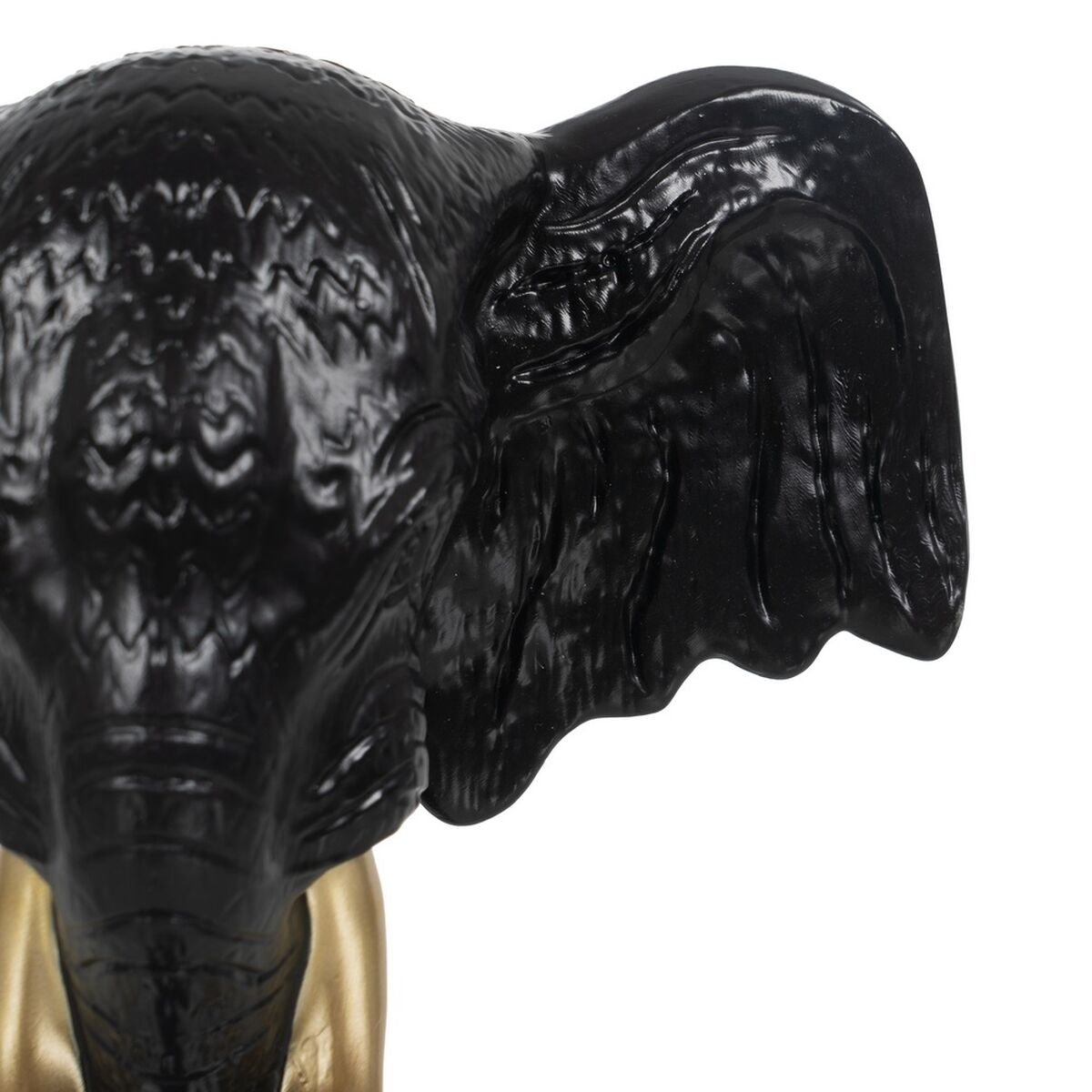 Statua Decorativa Nero Dorato Elefante 20,5 x 14,3 x 35,5 cm