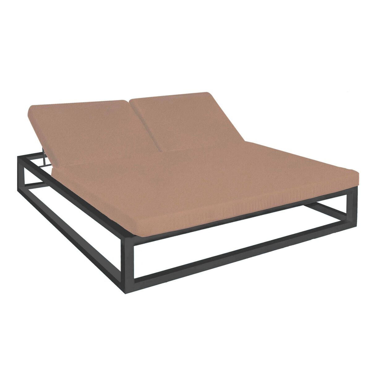 Lettino prendisole Luana Doppia Moka 180 x 200 x 43 cm Grafite