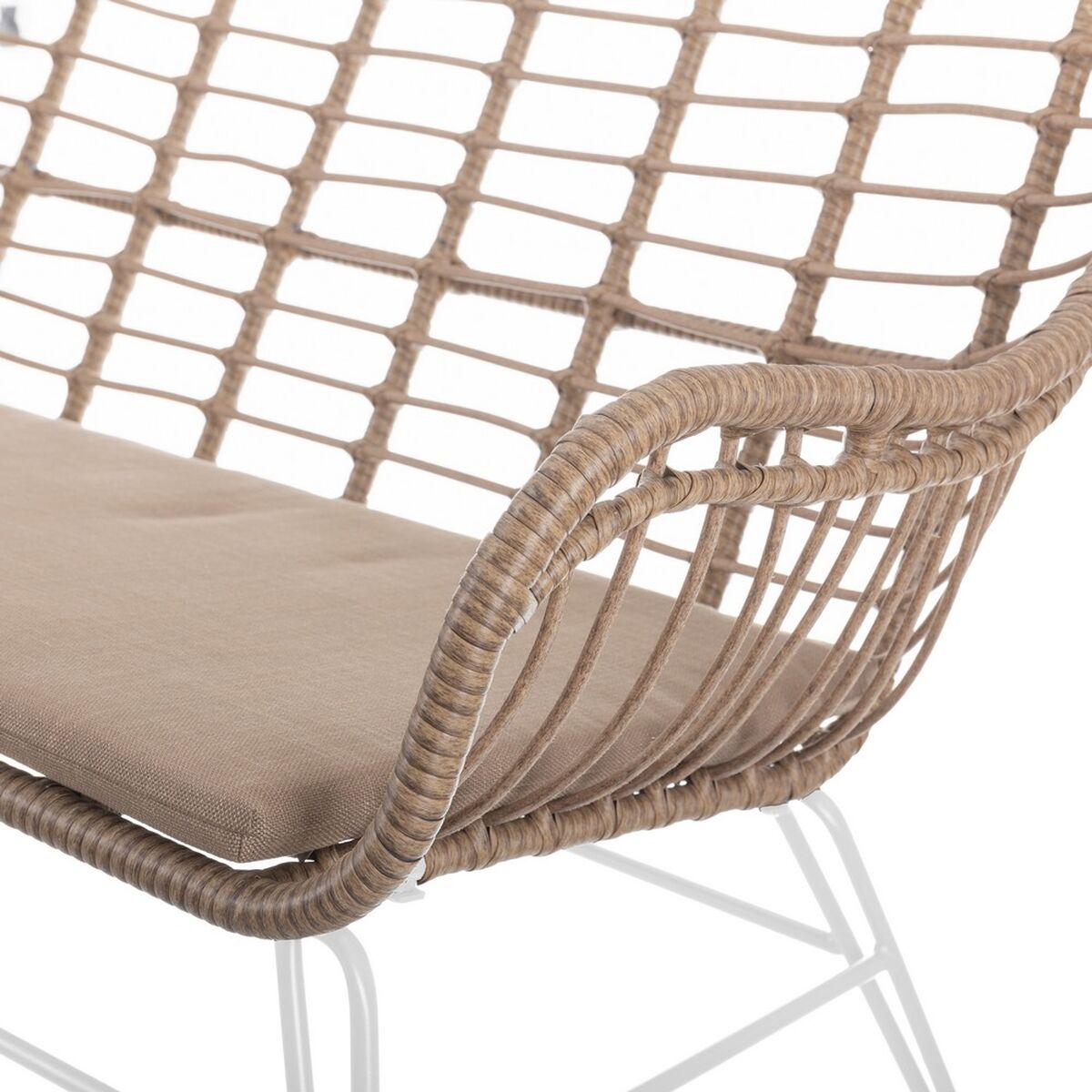 Divano da giardino Ariki 121 x 62 x 76 cm rattan sintetico Acciaio Bianco