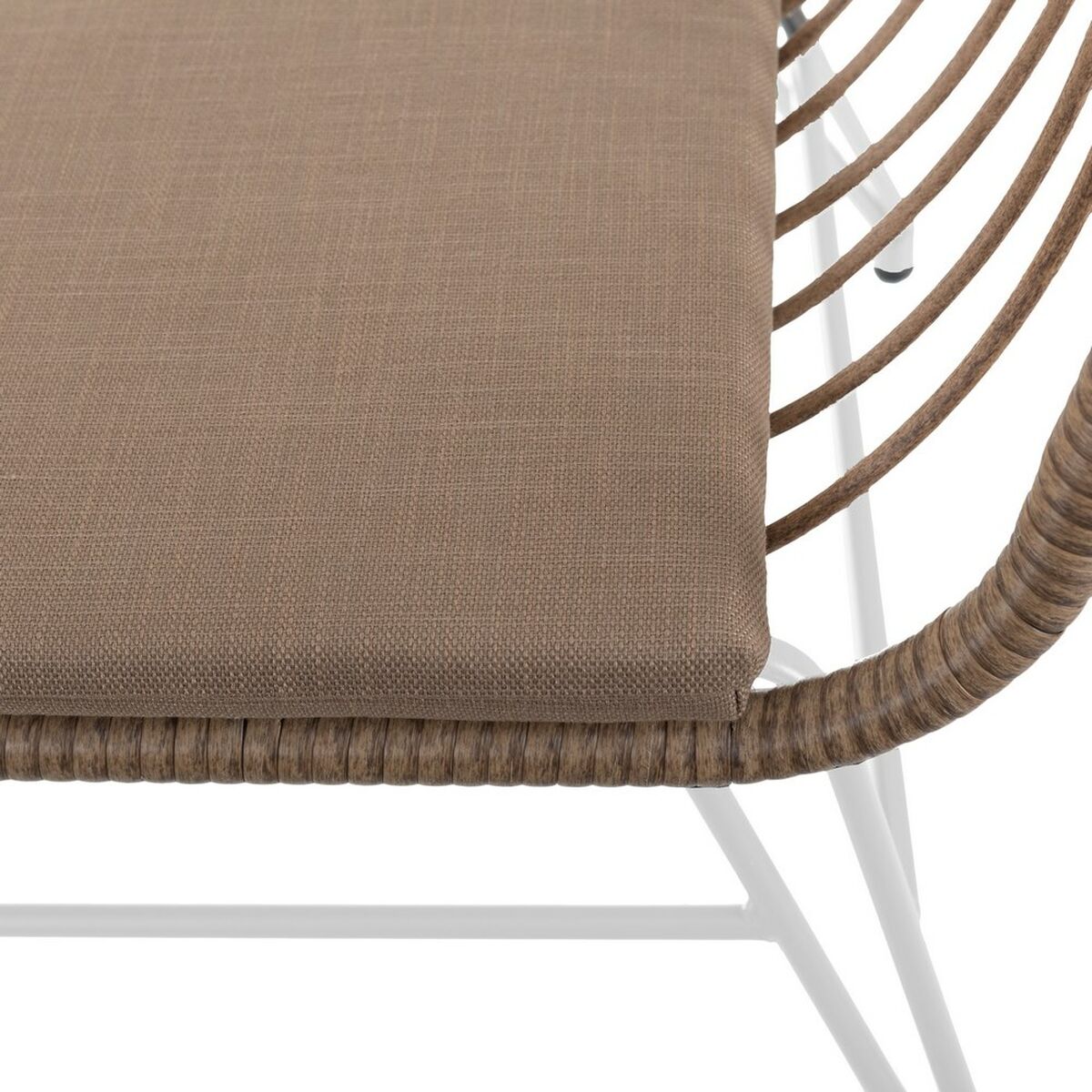 Divano da giardino Ariki 121 x 62 x 76 cm rattan sintetico Acciaio Bianco