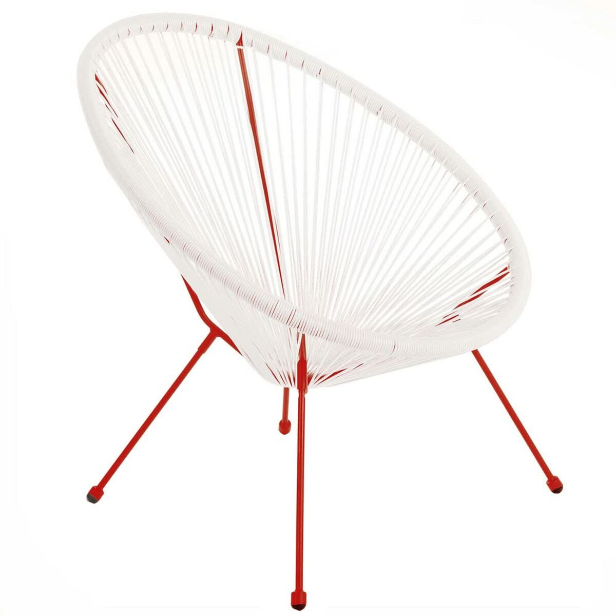 Poltrona da giardino Acapulco 73 x 80 x 85 cm Rosso Bianco Rattan