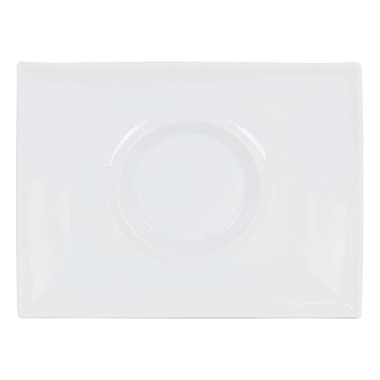 Piatto Piano Gourmet Porcellana Bianco (29,5 x 22 x 3 cm)