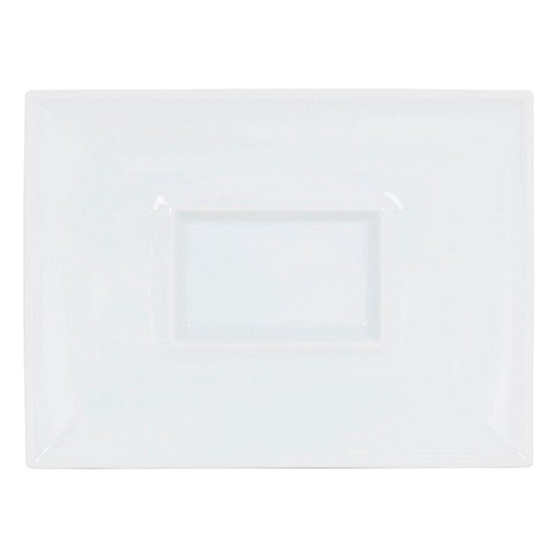 Piatto Piano Gourmet Porcellana Bianco (29,5 x 22 x 3 cm)