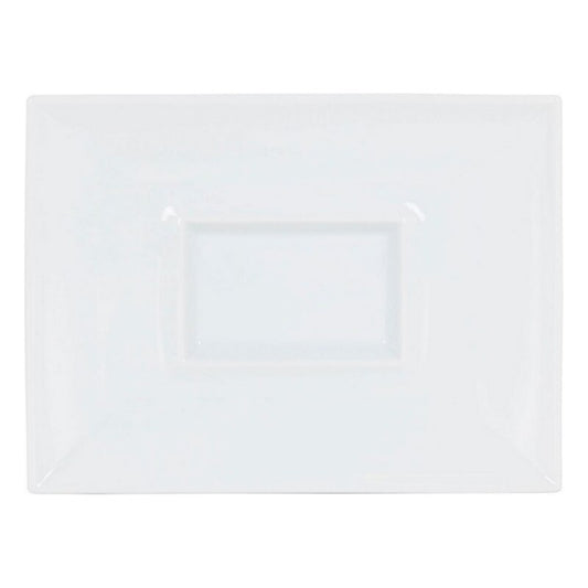 Piatto Piano Gourmet Porcellana Bianco (29,5 x 22 x 3 cm)