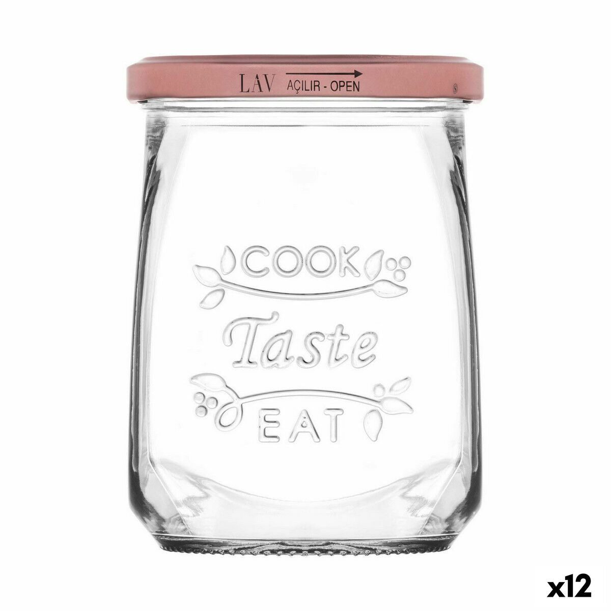 Barattolo In Vetro Trasparente Inde Tasty Con coperchio 550 ml (12 Unità)