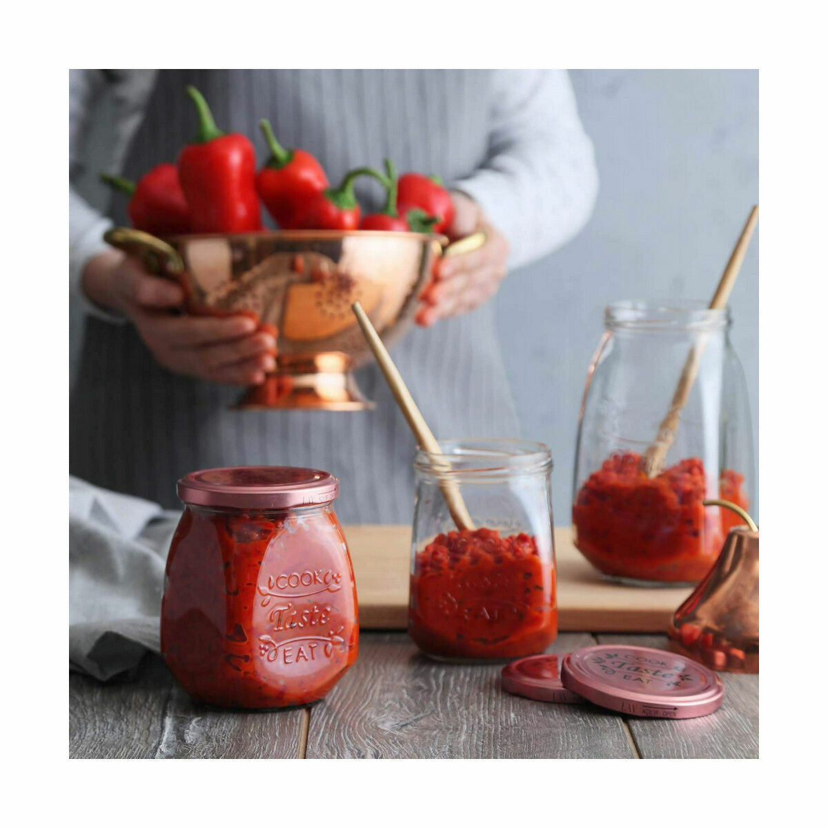 Barattolo In Vetro Trasparente Inde Tasty Con coperchio 550 ml (12 Unità)